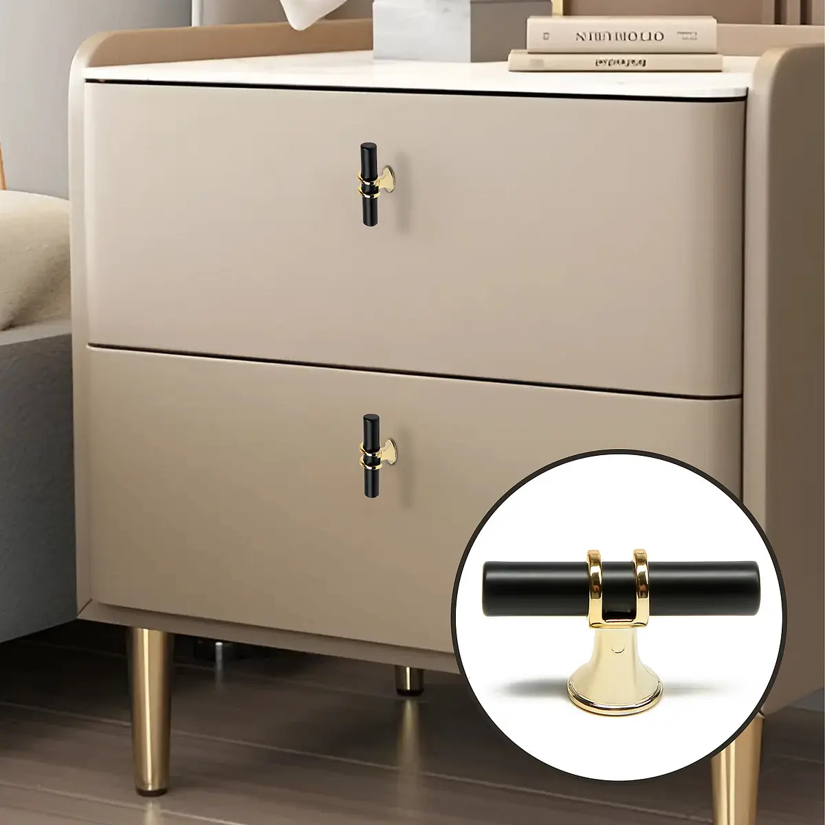 

Ручка-кнопка cappio, d=12 мм, пластик, цвет золото/черный, 8 шт.