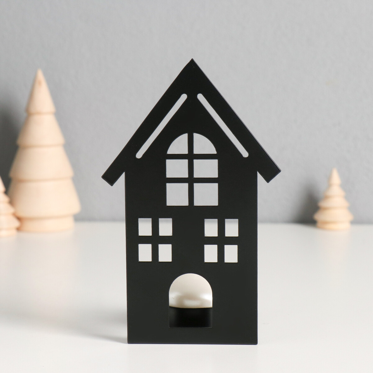 

Металлический подсвечник на 1 свечу, Черный