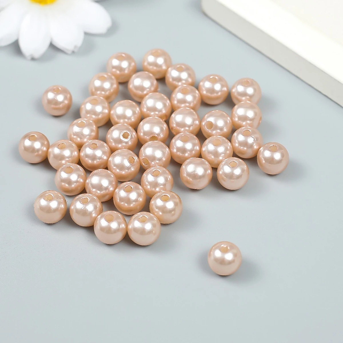 

Бусины для творчества пластик, Бежевый