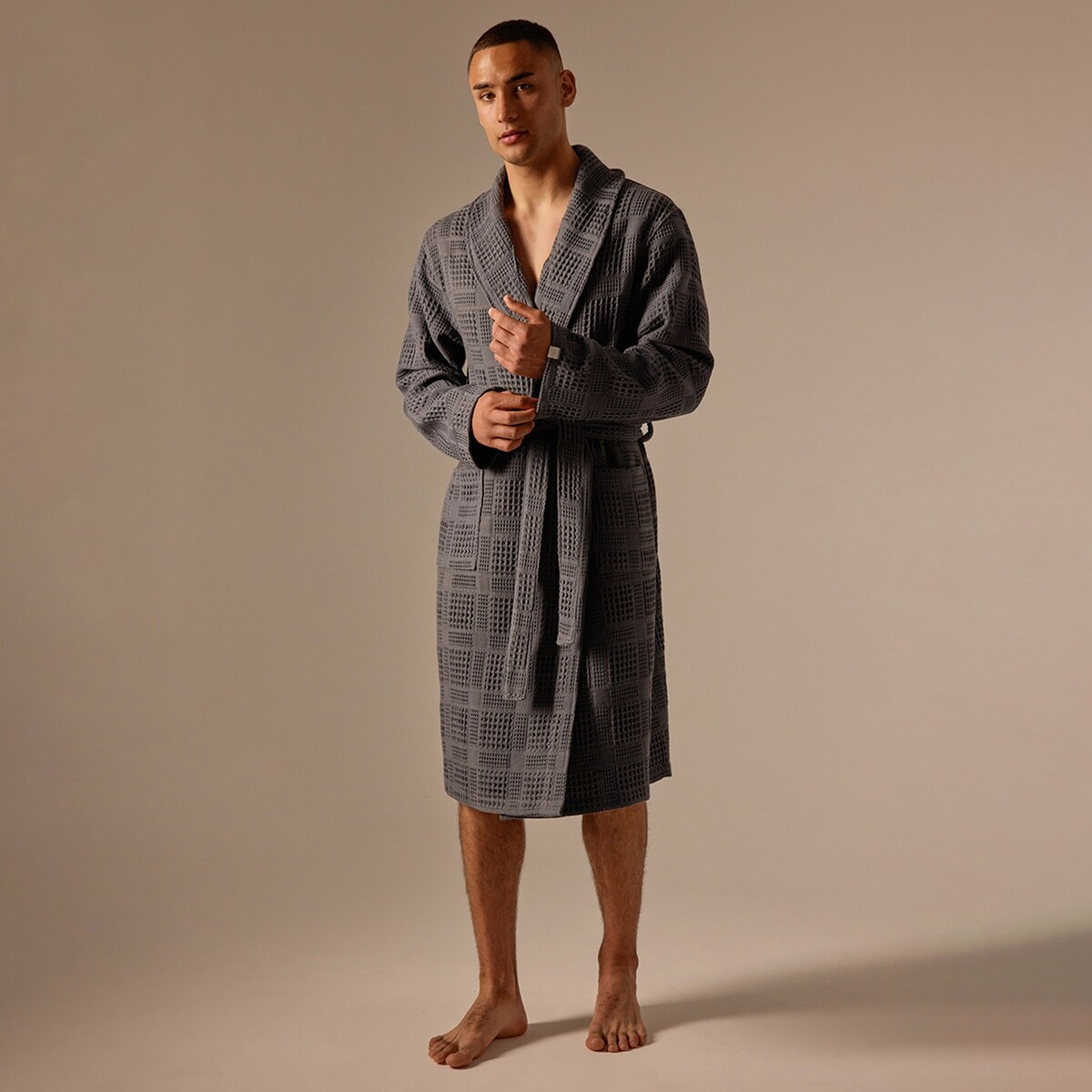 

Халат вафельный, Серый