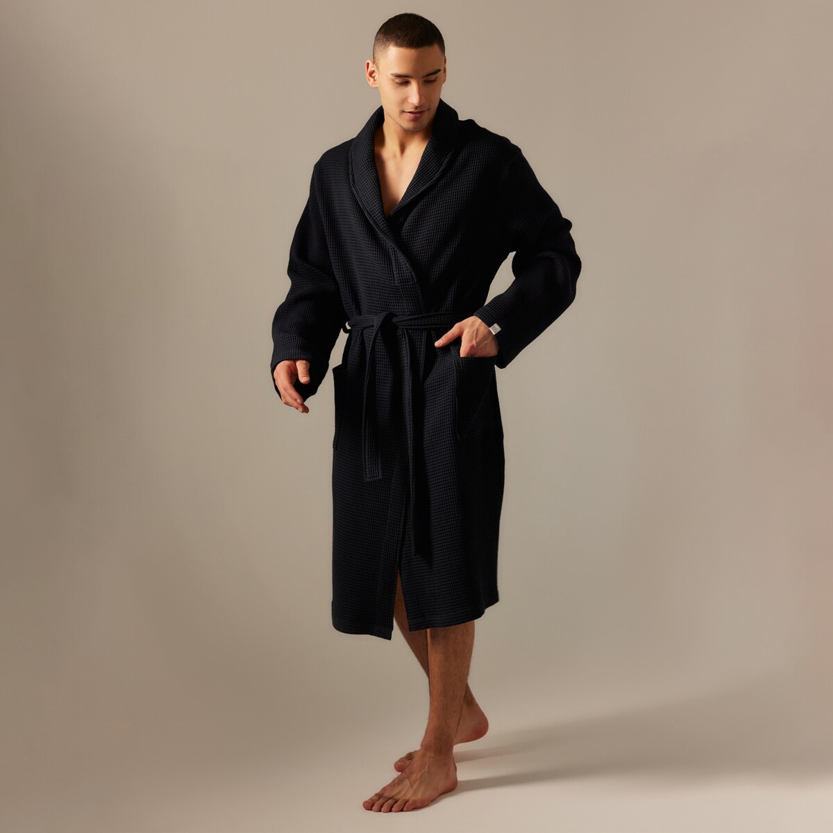 

Халат вафельный, Черный