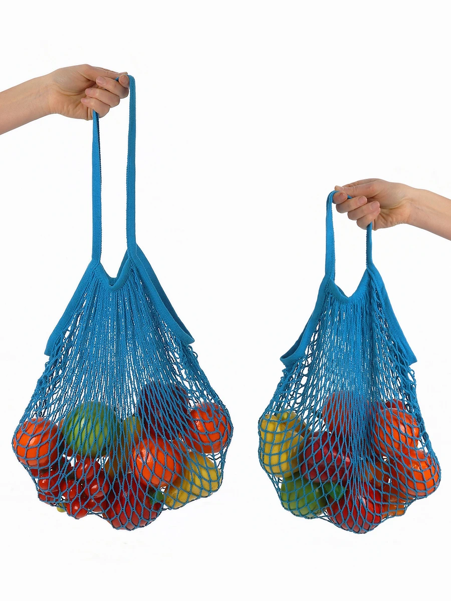 

Набор 2 шт.: сумка-авоська плетеная, клетка 1.5 см, синяя, Синий