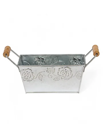 Кашпо с деревянными ручками