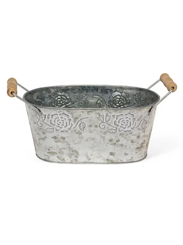 Кашпо с деревянными ручками