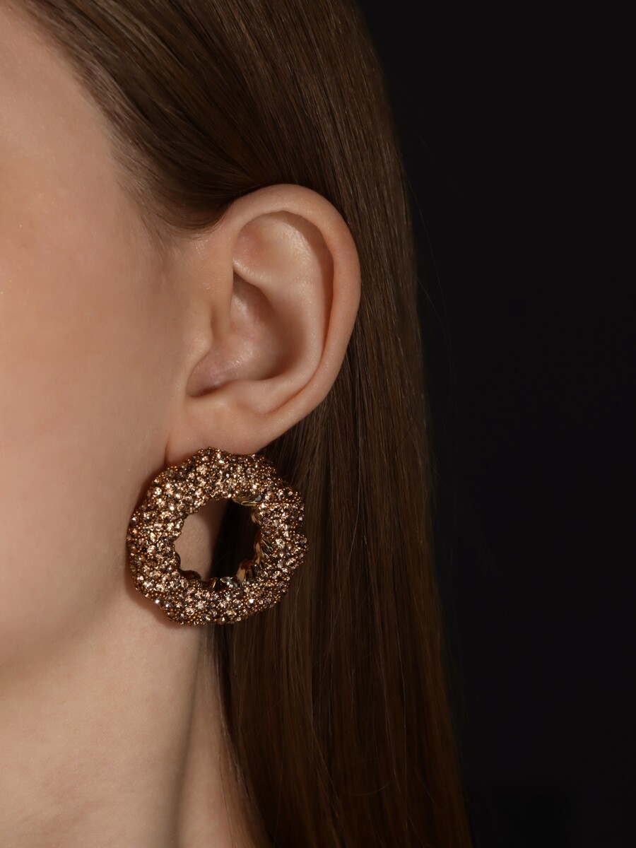 

Серьги со стразами qf, Золотистый