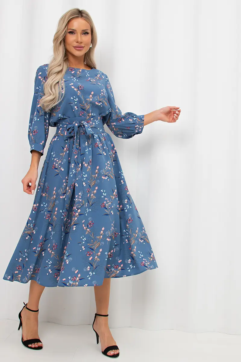 

Платье, Синий;синий/цветы