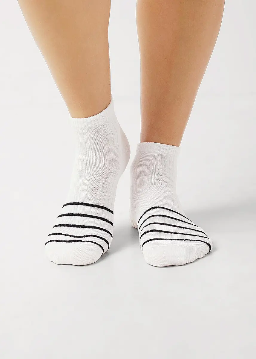 

Носки, Белый;белый/черный