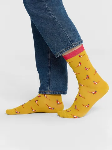 Носки мужские желтые с узором в виде поп