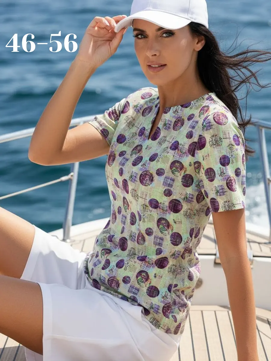 

Блуза, Разноцветный;мятный/фиолетовый