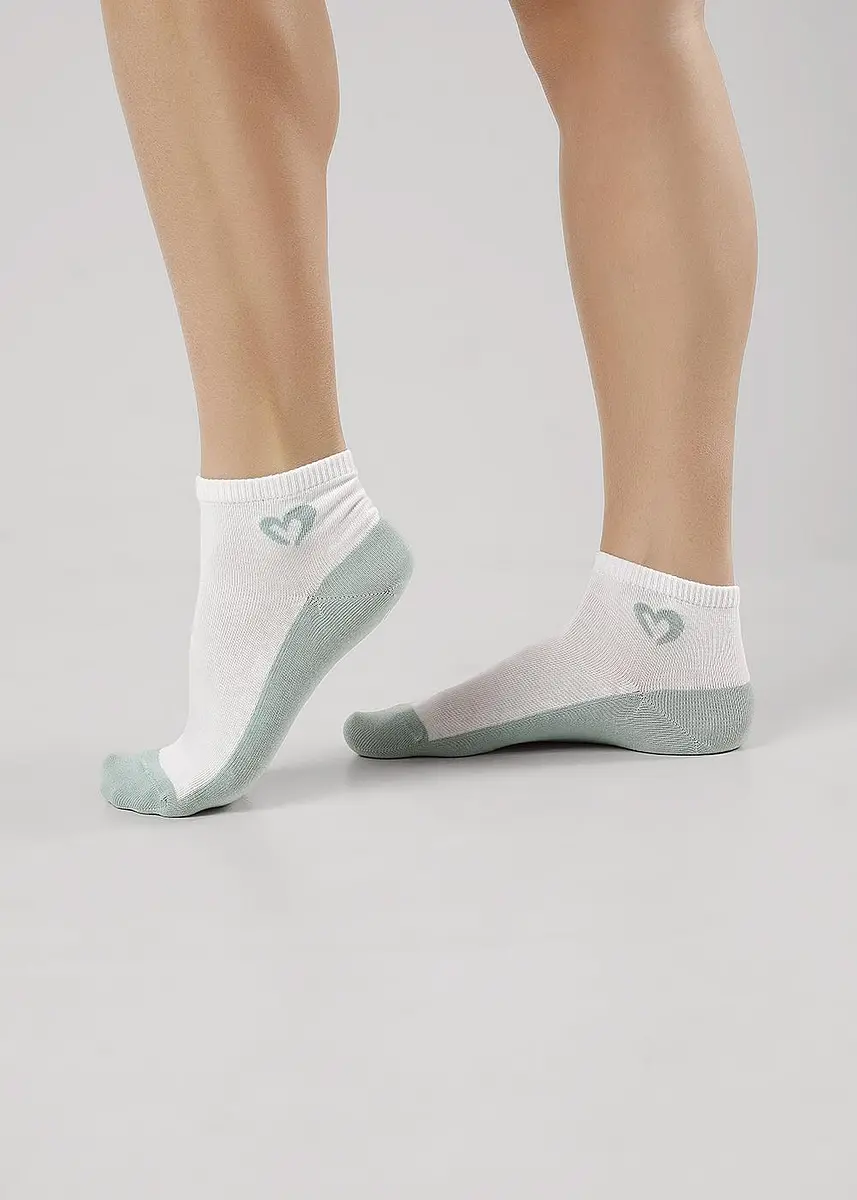 

Носки, Белый;белый/св.зеленый