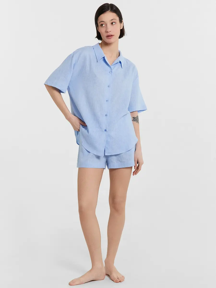 

Комплект женский (жакет, шорты), Голубой;голубой2