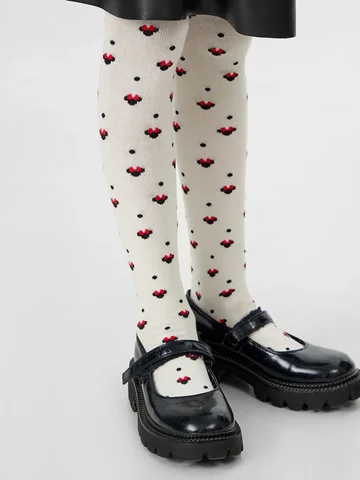 Колготки детские белые с рисунком