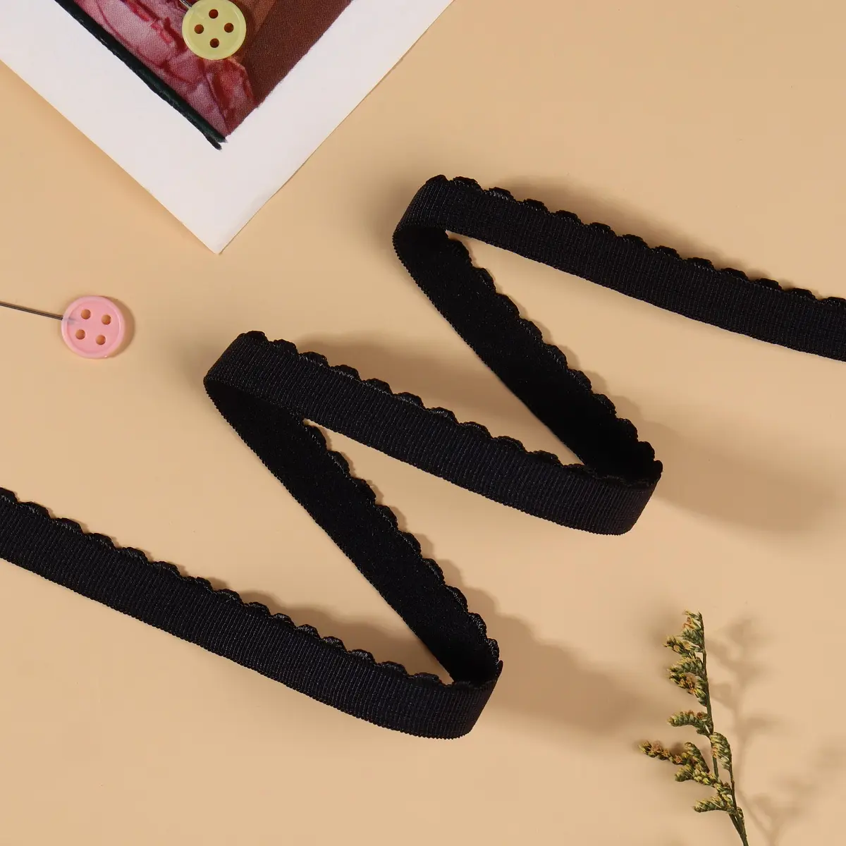 

Резинка бельевая, с ажурным краем, 10 мм, 10±0.5 м, черная, Черный