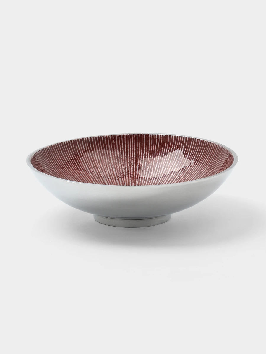 

Блюдо, 24×24×7.3 см, алюминий, бордовое, Серебристый;бордовый