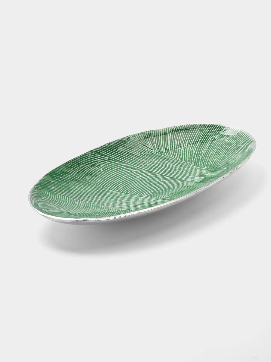 

Блюдо, 41×21×4.8 см, алюминий, зеленое, Зеленый