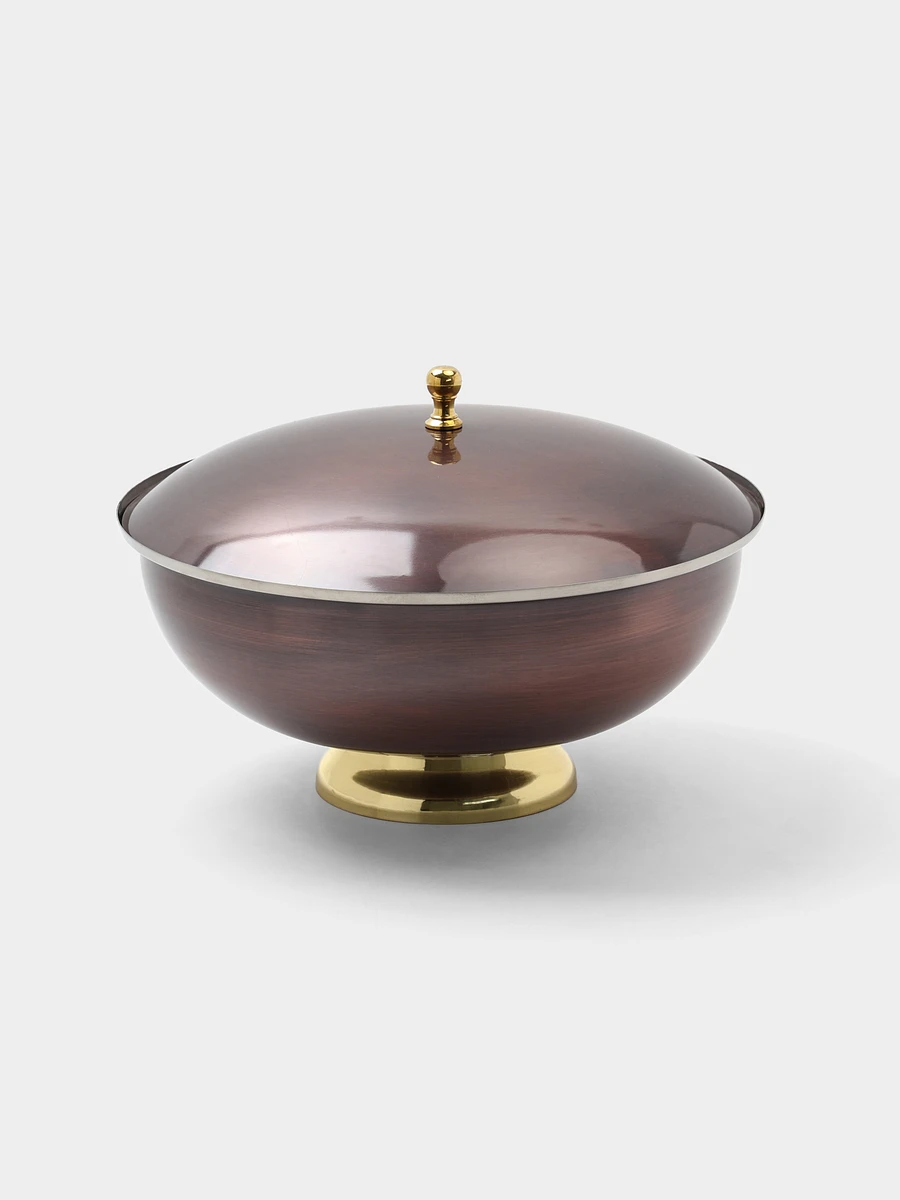 

Блюдо глубокое с крышкой, Коричневый;золотистый