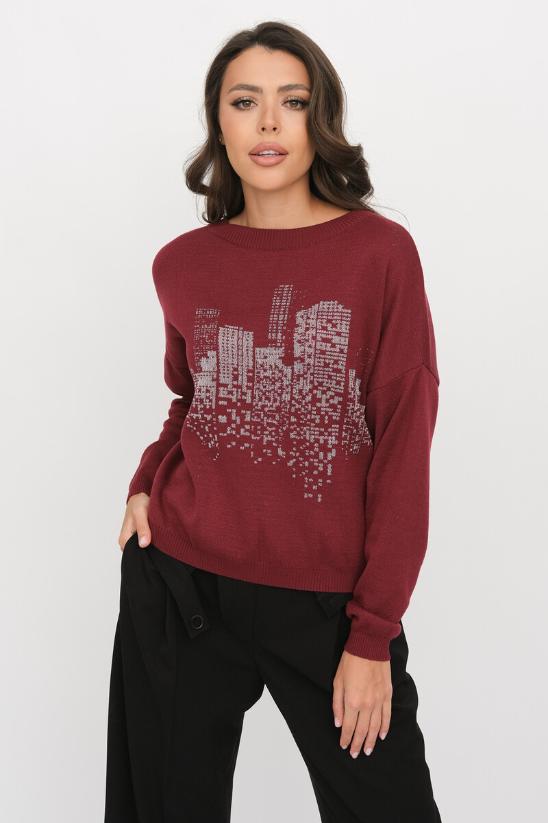 

Джемпер, Бирюзовый;бордо