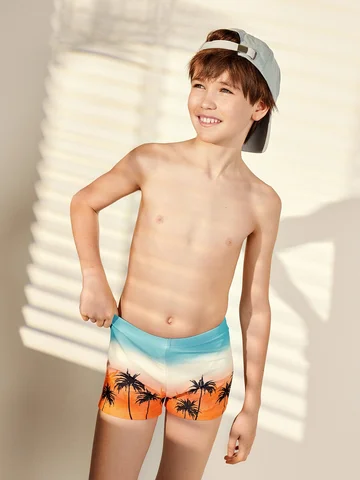Трусы купальные для мальчиков с тропичес