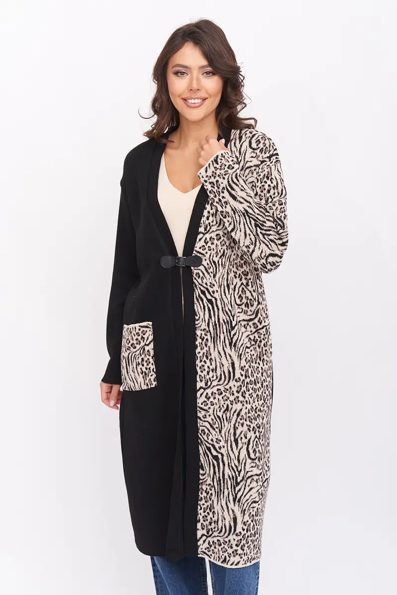 

Кардиган, Разноцветный;черно-бежевый