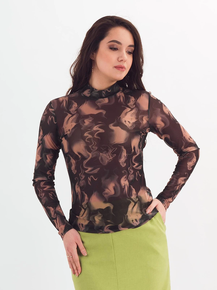 

Водолазка, Коричневый;коричневый черный с рисунком