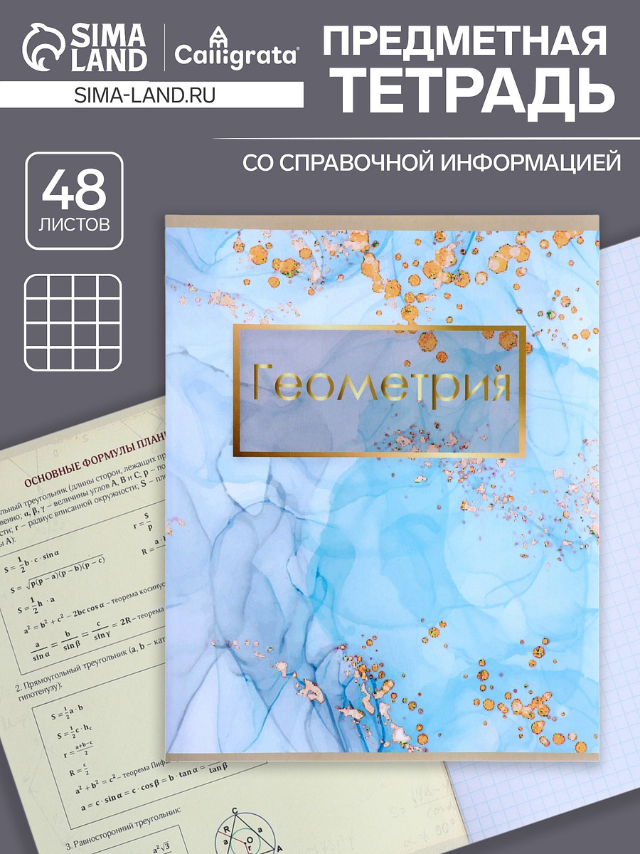 

Предметная тетрадь по геометрии calligrata, Голубой