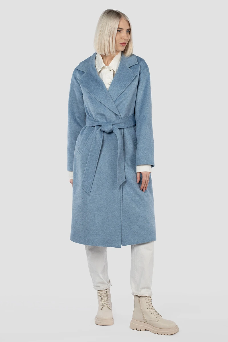 

Пальто пояс, Голубой