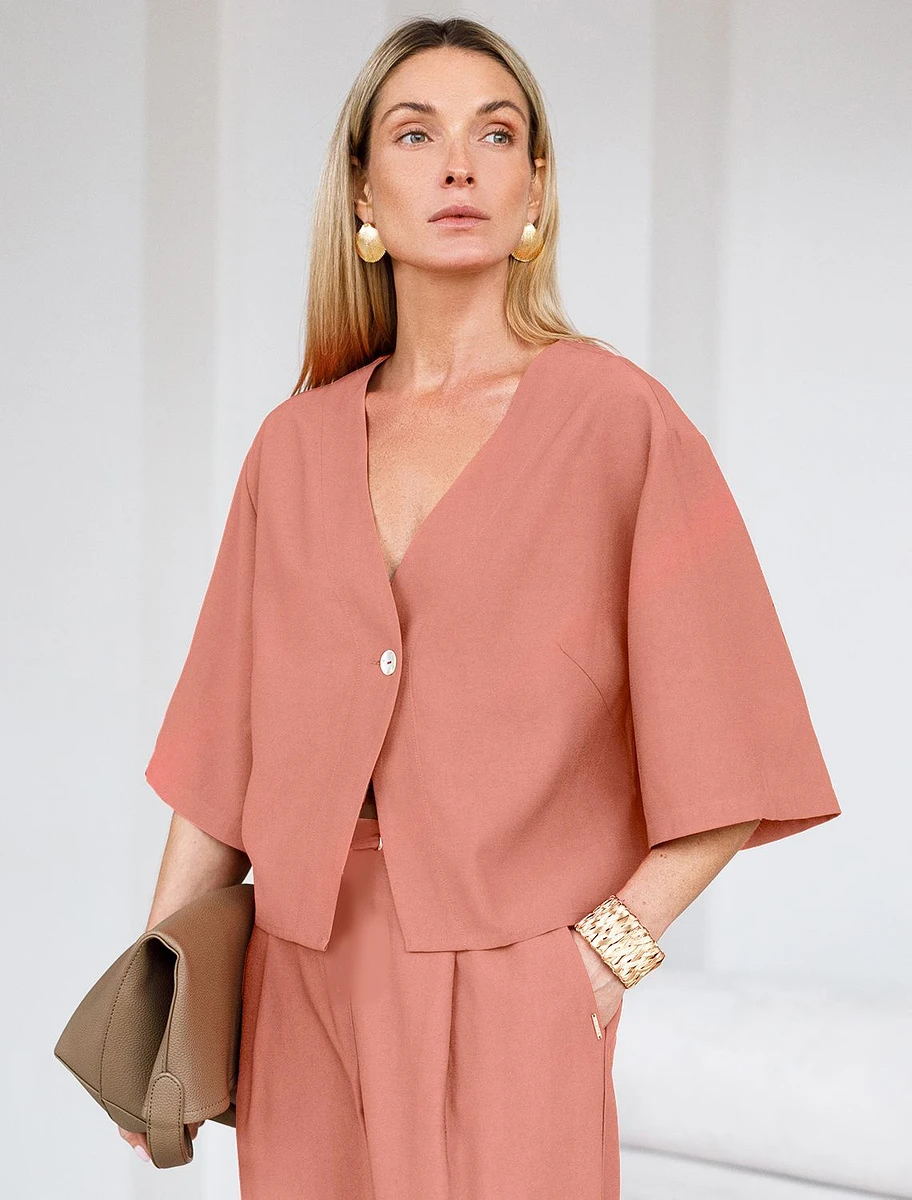 

Блузка, Розовый;дымчато-коралловый