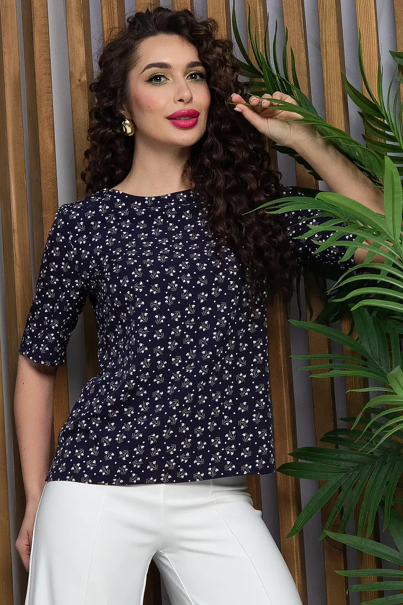 

Блуза, Белый;синий