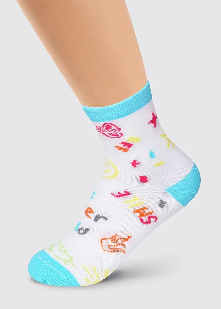 

Носки, Белый;бирюзовый;белый/св.бирюзовый