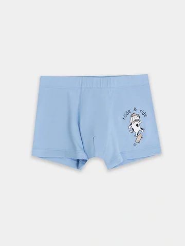 Трусы для мальчиков голубые с принтом и 