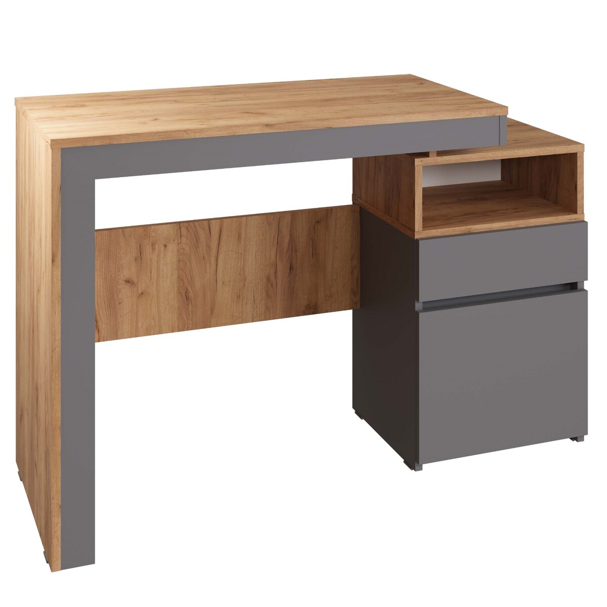 

Стол письменный с тумбой, Серый;бежевый