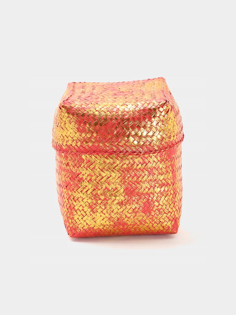 

Корзинка плетеная, Розовый;золотистый