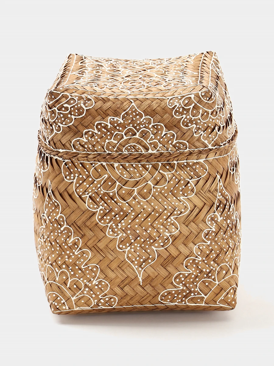 

Корзинка плетеная, Бежевый;белый