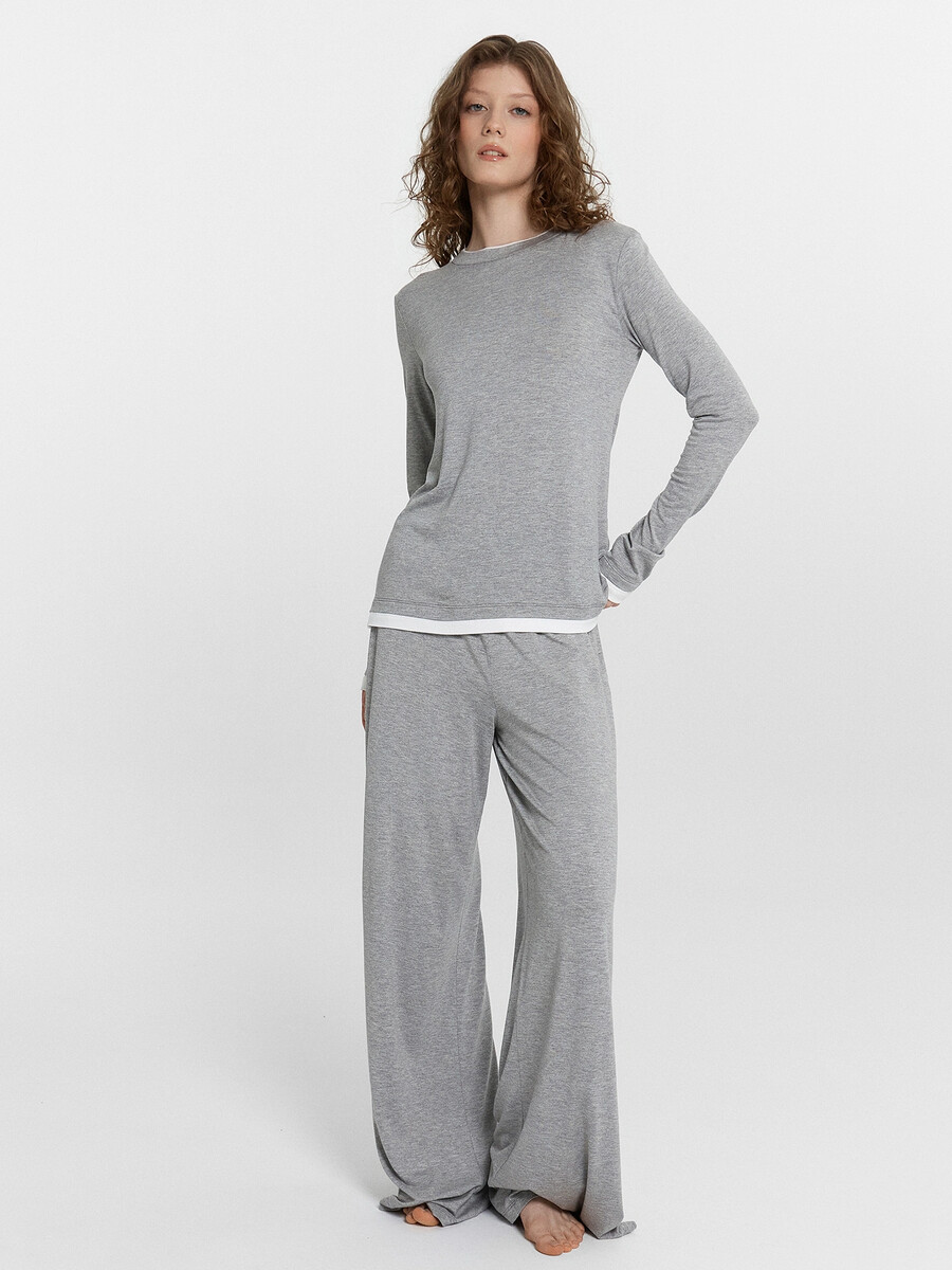 

Комплект домашний женский серый, Серый;средне -серый меланж 4425-в