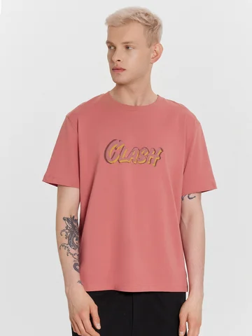 Футболка мужская коралловая с надписью