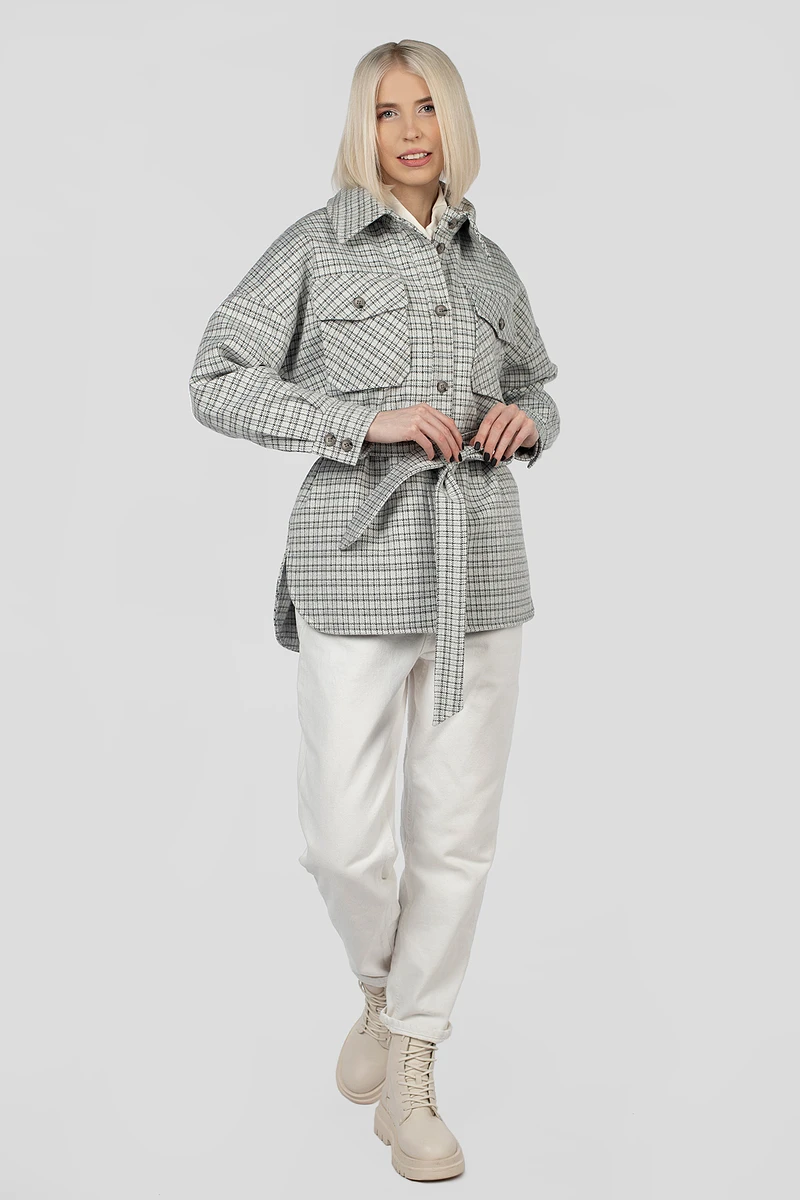 

Пальто пояс, Серый;светло-серый