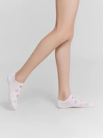 Носки детские белые в сердечки