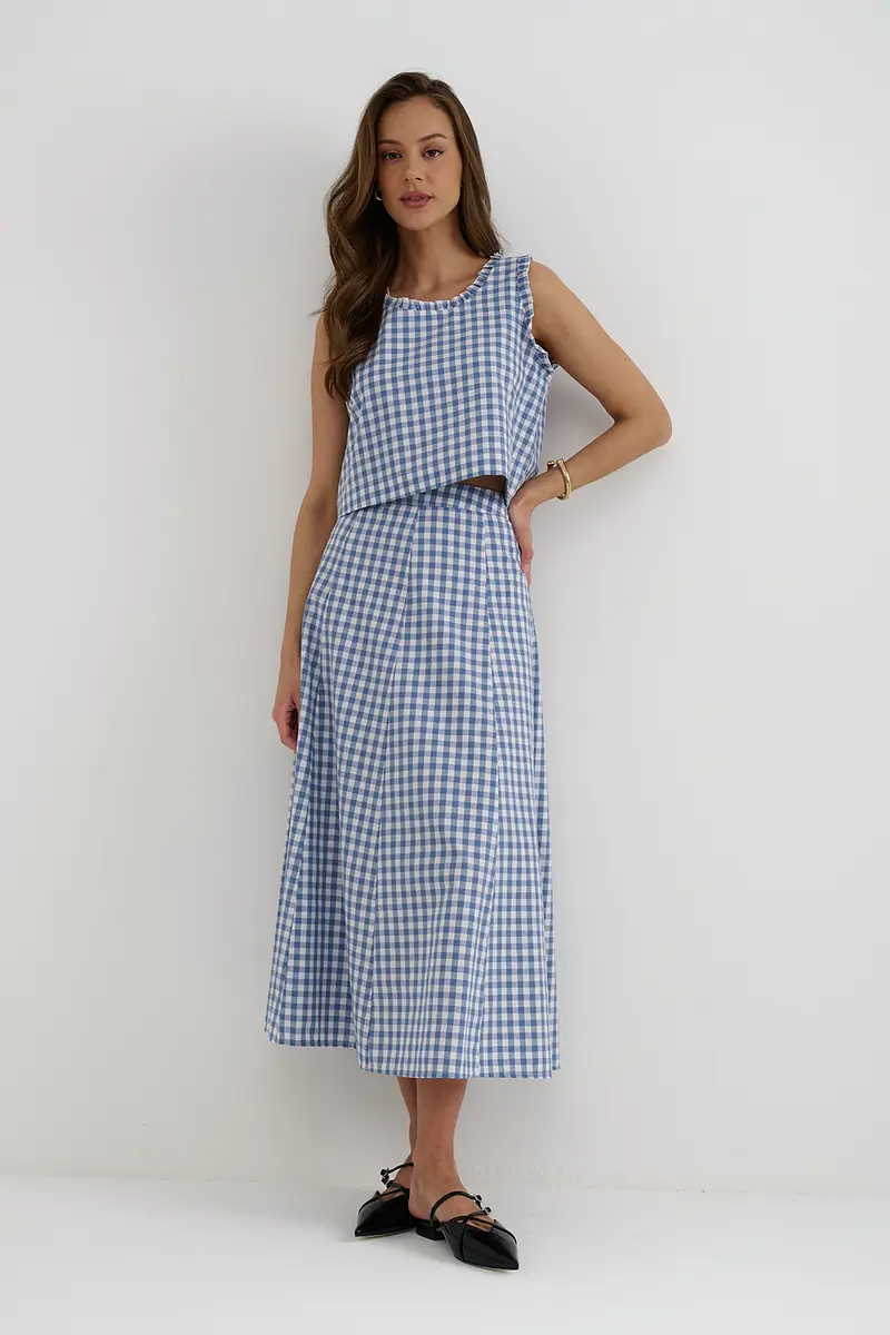 

Юбка, Голубой;белый