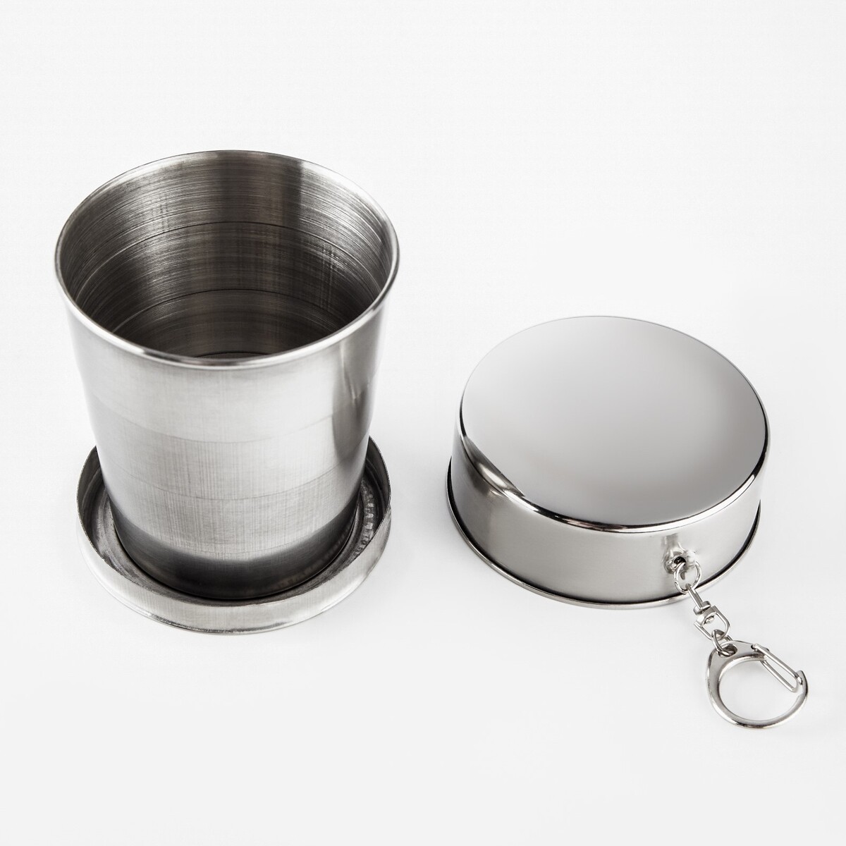 

Складной стакан, 250 мл, 7.5×8.4 см, нержавеющая сталь, Серебристый
