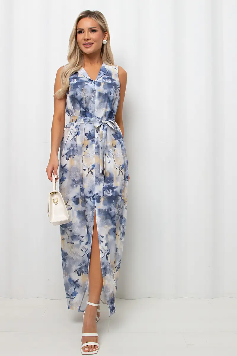 

Платье, Серый;серо-голубой/белый