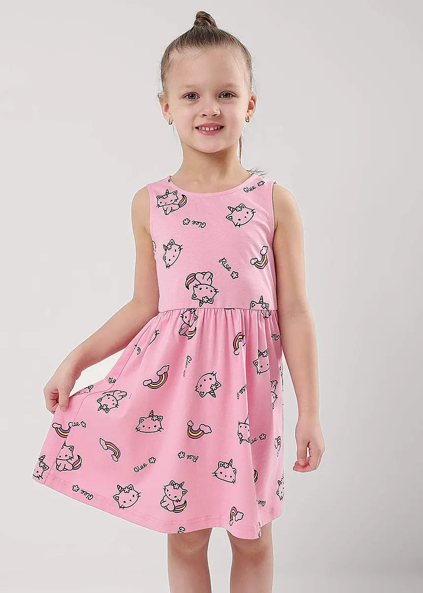 

Платье, Розовый;т.розовый/черный