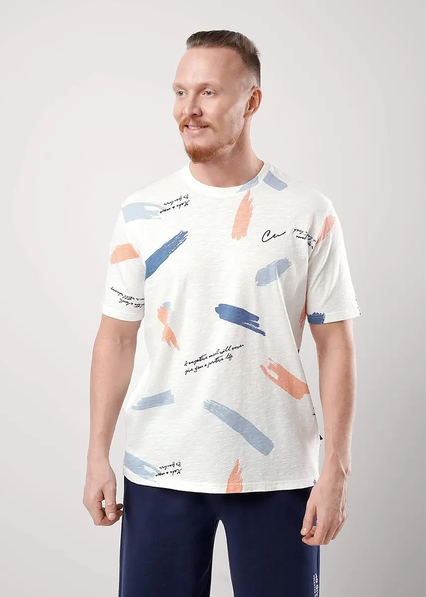 

Футболка, Белый;молочный/синий