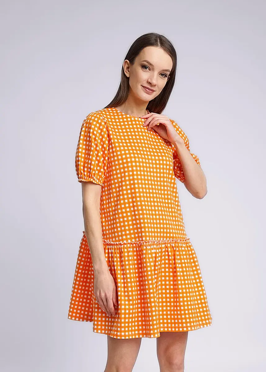 

Платье, Оранжевый;молочный/св.оранжевый