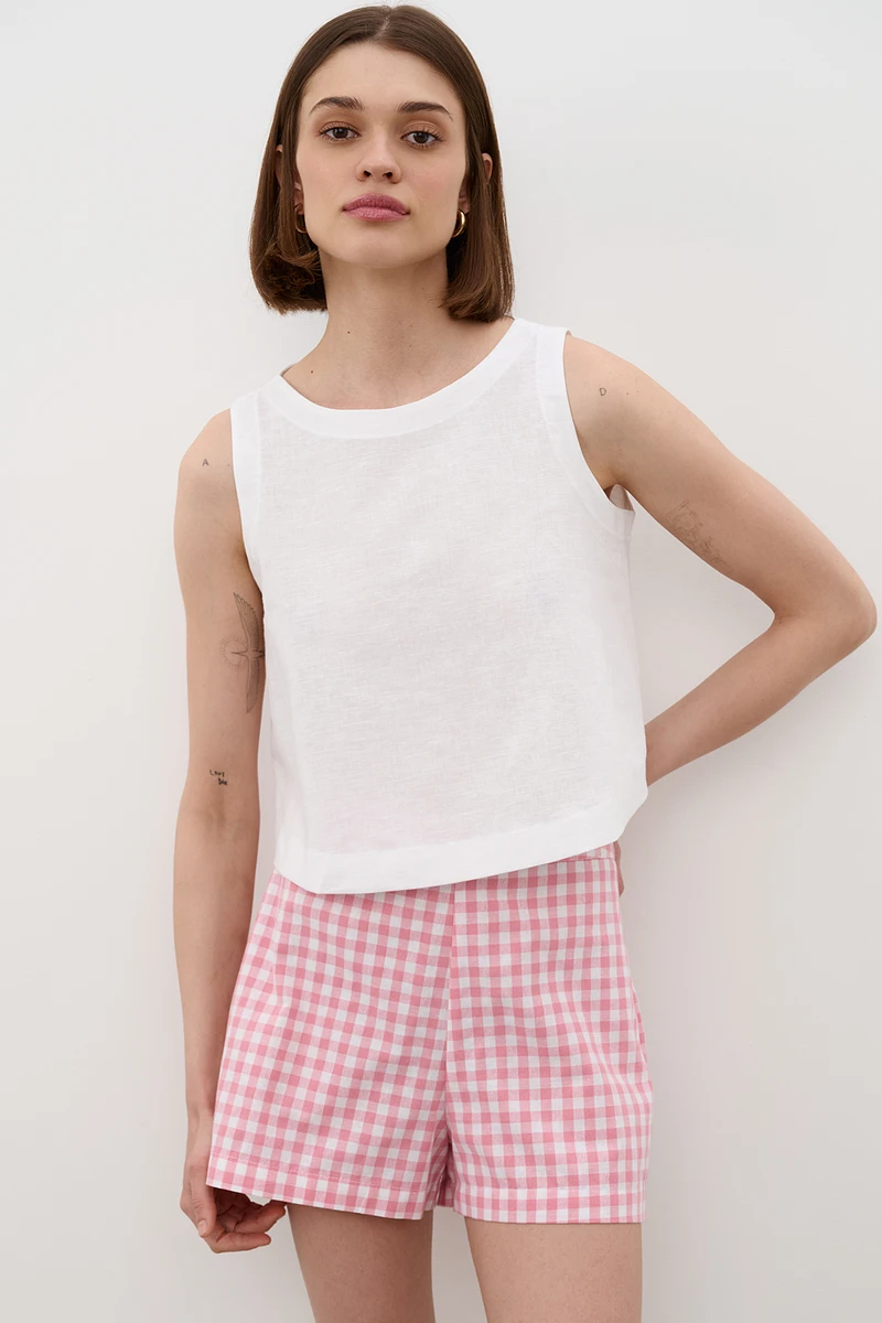 

Шорты, Розовый;белый