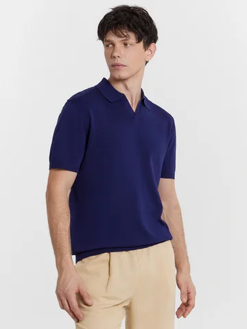 Поло мужское синее