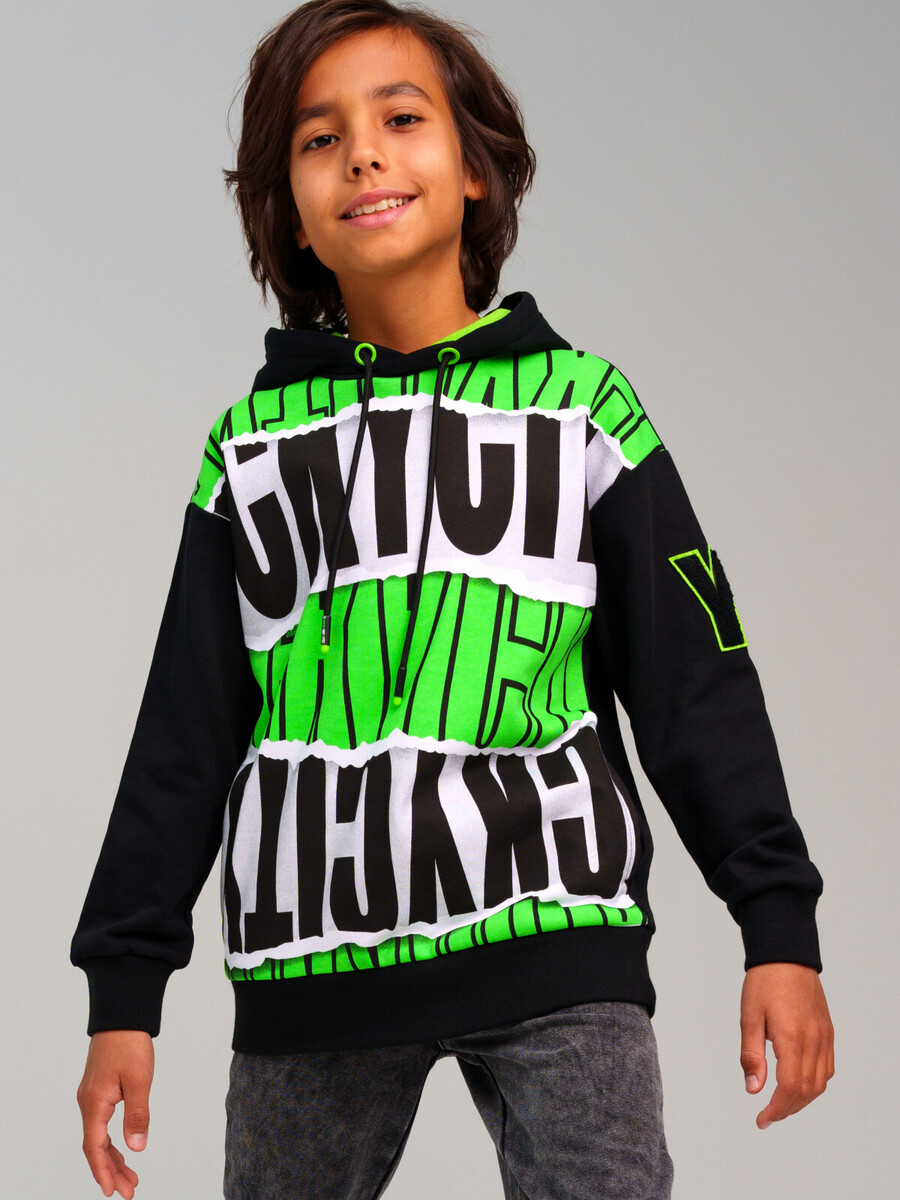 

Толстовка трикотажная, Черный;зеленый