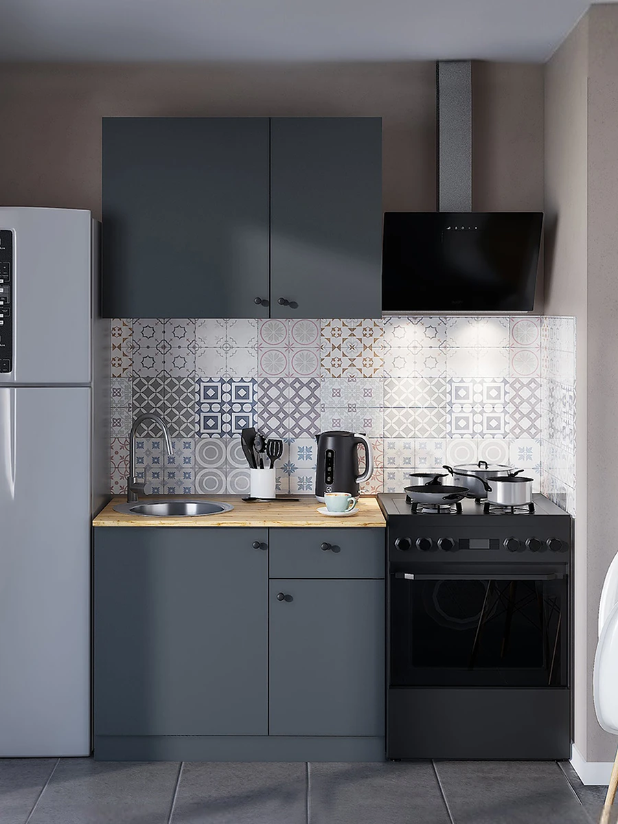 

Кухонный гарнитур для маленькой кухни, Серый