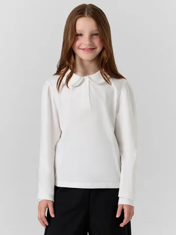 Поло для девочек белое