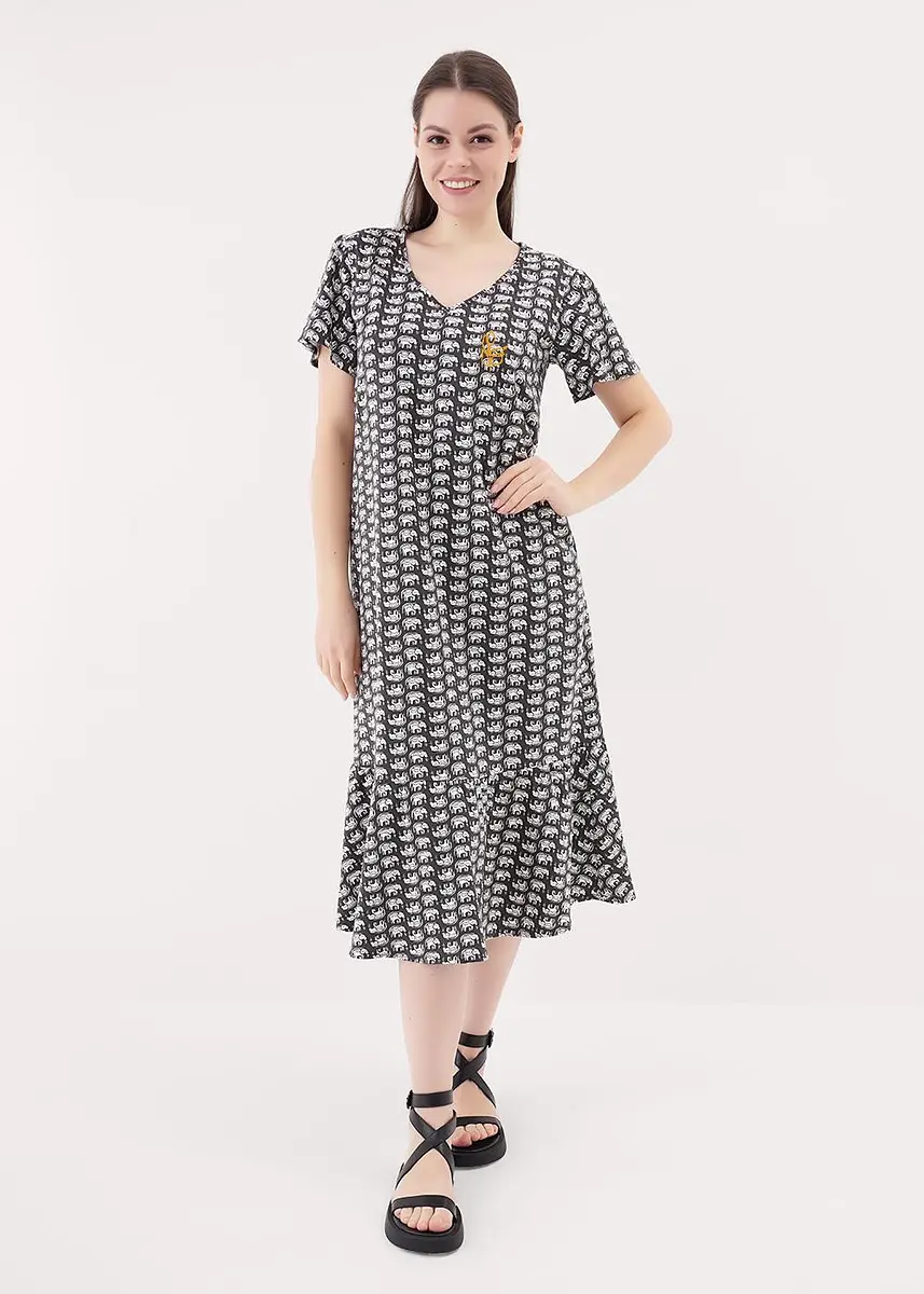 

Платье, Коричневый;т.коричневый/молочный