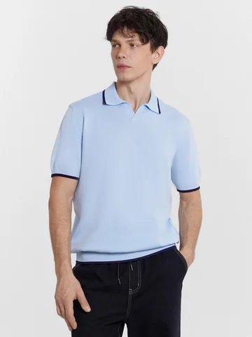 Поло мужское голубое